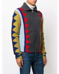 mehrfarbiger Pullover mit einem Reißverschluß von DSQUARED2