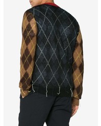 mehrfarbiger Pullover mit einem Rundhalsausschnitt mit Argyle-Muster von Marni