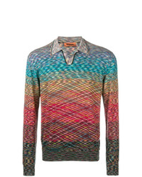 mehrfarbiger Pullover mit einem Rundhalsausschnitt mit Argyle-Muster von Missoni