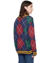 mehrfarbiger Pullover mit einem Rundhalsausschnitt mit Argyle-Muster von Levi's