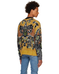 mehrfarbiger Pullover mit einem Rundhalsausschnitt mit Blumenmuster von Aries