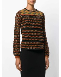 mehrfarbiger Pullover mit einem Rundhalsausschnitt mit Norwegermuster von M Missoni