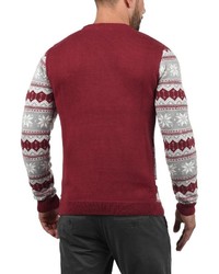 mehrfarbiger Pullover mit einem Rundhalsausschnitt mit Norwegermuster von Solid
