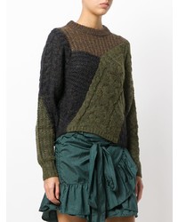mehrfarbiger Pullover mit einem Rundhalsausschnitt mit Flicken von Isabel Marant Etoile