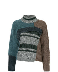 mehrfarbiger Pullover mit einem Rundhalsausschnitt mit Flicken von Kolor