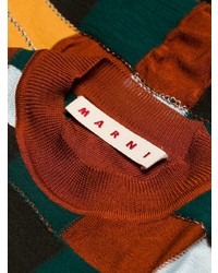 mehrfarbiger Pullover mit einem Rundhalsausschnitt mit Flicken von Marni