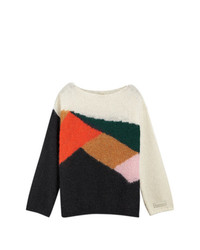 mehrfarbiger Pullover mit einem Rundhalsausschnitt mit geometrischem Muster von Burberry