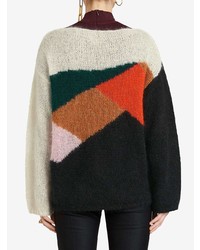 mehrfarbiger Pullover mit einem Rundhalsausschnitt mit geometrischem Muster von Burberry