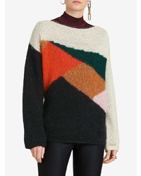 mehrfarbiger Pullover mit einem Rundhalsausschnitt mit geometrischem Muster von Burberry