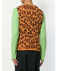 mehrfarbiger Pullover mit einem Rundhalsausschnitt mit Leopardenmuster von Comme Des Garcons Homme Plus