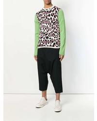 mehrfarbiger Pullover mit einem Rundhalsausschnitt mit Leopardenmuster von Comme Des Garcons Homme Plus