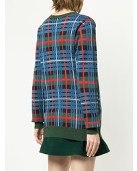 mehrfarbiger Pullover mit einem Rundhalsausschnitt mit Schottenmuster von Macgraw