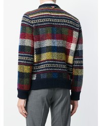 mehrfarbiger Pullover mit einem Rundhalsausschnitt mit Vichy-Muster von Thom Browne