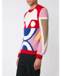 mehrfarbiger Pullover mit einem Rundhalsausschnitt von Walter Van Beirendonck