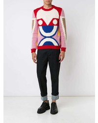 mehrfarbiger Pullover mit einem Rundhalsausschnitt von Walter Van Beirendonck