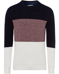 mehrfarbiger Pullover mit einem Rundhalsausschnitt von edc by Esprit