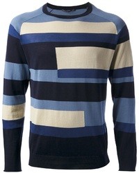 mehrfarbiger Pullover mit einem Rundhalsausschnitt von Ermanno Scervino