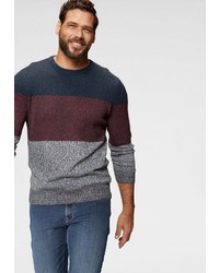 mehrfarbiger Pullover mit einem Rundhalsausschnitt von MAN´S WORLD