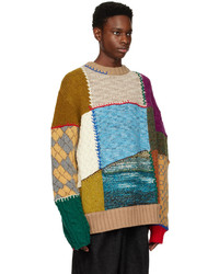 mehrfarbiger Pullover mit einem Rundhalsausschnitt von Ader Error