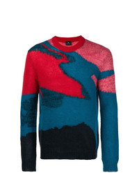 mehrfarbiger Pullover mit einem Rundhalsausschnitt von Ps By Paul Smith
