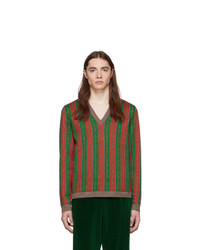mehrfarbiger Pullover mit einem V-Ausschnitt von Gucci