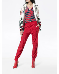 mehrfarbiger Pullover mit einer Kapuze mit Blumenmuster von Gucci
