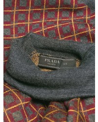 mehrfarbiger Rollkragenpullover mit Argyle-Muster von Prada