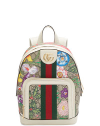 mehrfarbiger Segeltuch Rucksack mit Blumenmuster