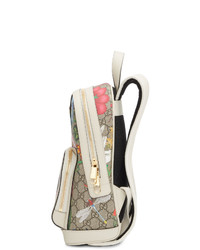 mehrfarbiger Segeltuch Rucksack mit Blumenmuster von Gucci