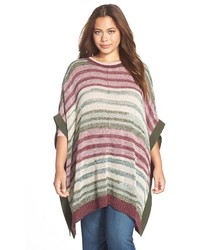 mehrfarbiger Wollponcho