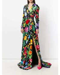 mehrfarbiges Ballkleid mit Blumenmuster von Gucci