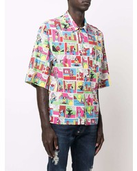 mehrfarbiges bedrucktes Kurzarmhemd von Moschino