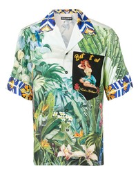 mehrfarbiges bedrucktes Kurzarmhemd von Dolce & Gabbana