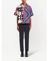 mehrfarbiges bedrucktes Kurzarmhemd von Prada