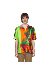 mehrfarbiges bedrucktes Kurzarmhemd von Dries Van Noten