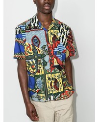 mehrfarbiges bedrucktes Kurzarmhemd von Gitman Vintage