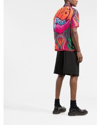 mehrfarbiges bedrucktes Kurzarmhemd von Versace