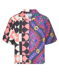 mehrfarbiges bedrucktes Kurzarmhemd von Prada