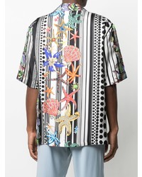 mehrfarbiges bedrucktes Kurzarmhemd von Versace