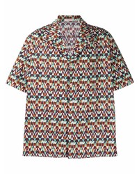 mehrfarbiges bedrucktes Kurzarmhemd von Valentino