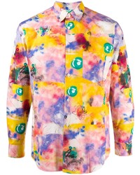 mehrfarbiges bedrucktes Langarmhemd von Comme Des Garcons SHIRT