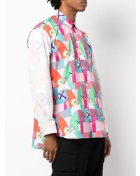 mehrfarbiges bedrucktes Langarmhemd von Comme Des Garcons SHIRT