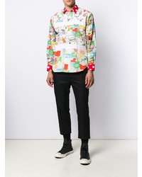 mehrfarbiges bedrucktes Langarmhemd von Comme Des Garcons SHIRT