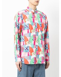 mehrfarbiges bedrucktes Langarmhemd von Comme Des Garcons SHIRT