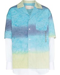 mehrfarbiges bedrucktes Langarmhemd von Feng Chen Wang