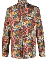 mehrfarbiges bedrucktes Langarmhemd von Karl Lagerfeld