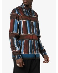 mehrfarbiges bedrucktes Langarmhemd von Prada