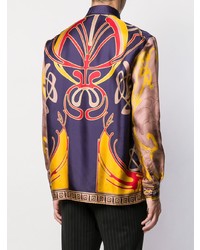 mehrfarbiges bedrucktes Langarmhemd von Versace Collection