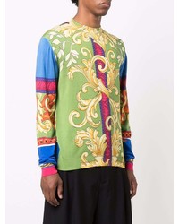 mehrfarbiges bedrucktes Langarmshirt von Versace