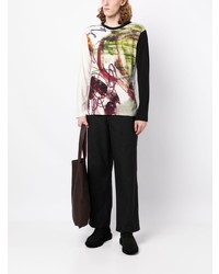 mehrfarbiges bedrucktes Langarmshirt von Yohji Yamamoto